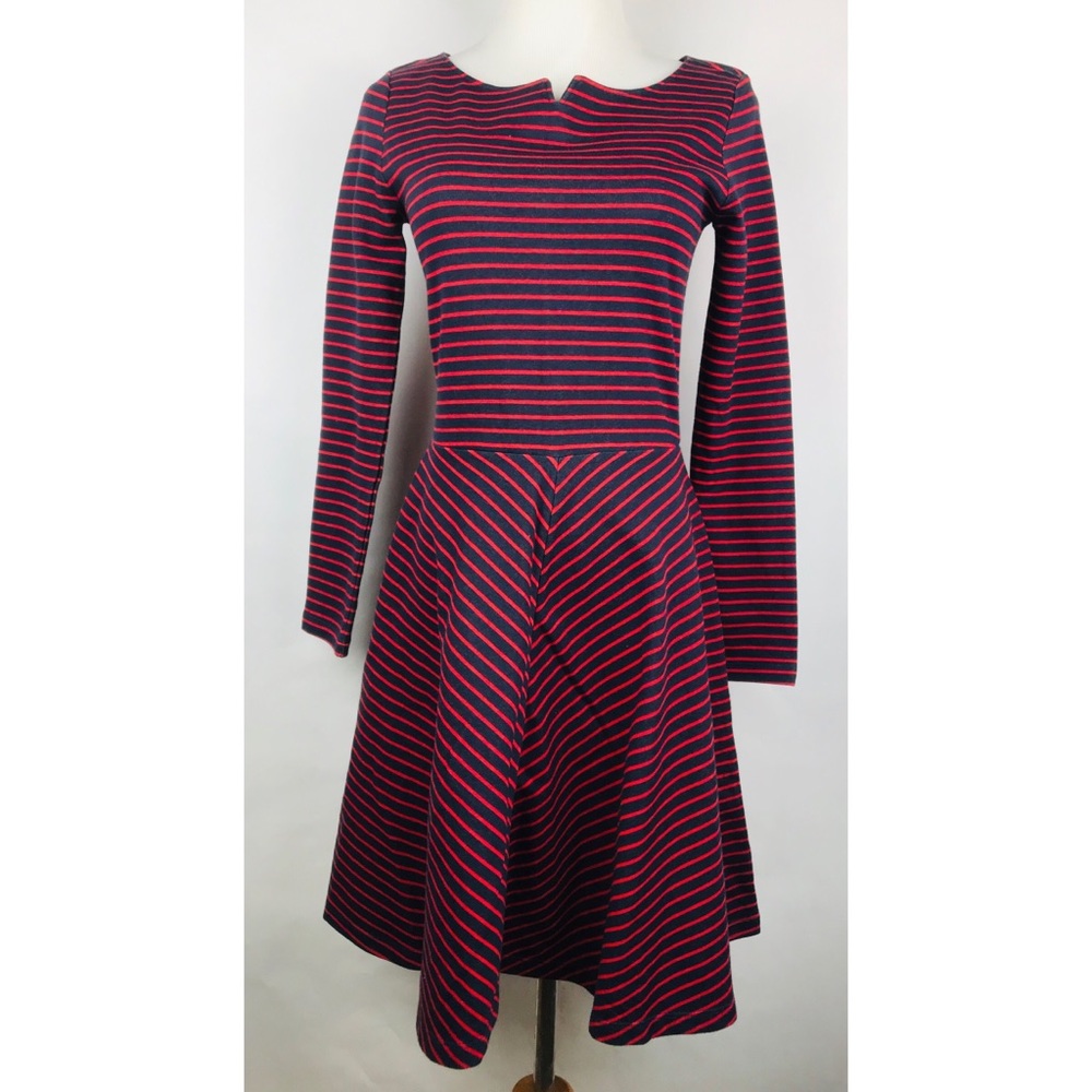 Gap Dress Size 0 Blue Red Stripe Fit & Flare